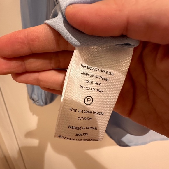 100% Silk Shariana Joie Long Sleeve Blouse - Picture 6 of 6